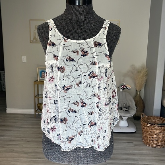 Anthropologie Ecote Floral Tank Top Size Small - Picture 2 of 7